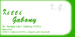 kitti gabony business card